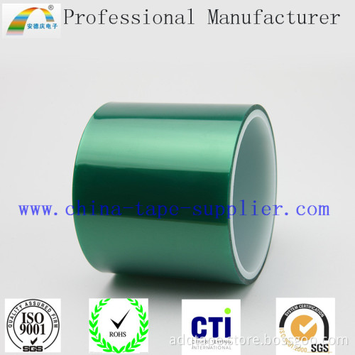 High Temp Solvent Resistant Pet Green Silicone Tape (T=0.08mm)
